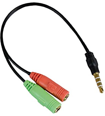 APM 422023, Adaptateur Jack 3,5mm, Micro et Casque Audio Stéréo, Splitter Mâle à Double Femelle, Compatible avec Ordinateur, Ecouteur, Haut-Parleur, Transmission Sonore Stable et Rapide