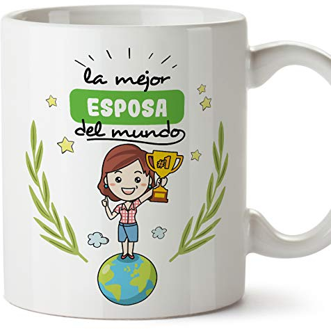 MUGFFINS Taza Esposa -Familiares Mundo -Regalos Originales y Divertidos -Tazas de Café y Té