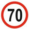 generisch 1 adesivo – Velocità massima consentita 70 km/h (R62/n. 70) w (10 x 10 cm)