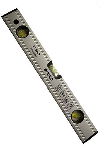HST Alu Wasserwaage 40 cm mit Lineal, Aluminium 3 Libellen
