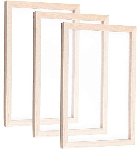 ANCLLO Antike Papierherstellungsmethode aus Holz, Papierherstellung, Papierherstellung, Rahmen, Sieb, für Bastelbedarf, 25 x 34 cm