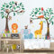 DECOWALL SG2-2112 Jungle Tree Animals Kids Wall Stickers Monkey Elephant Giraffe Decals Removable for Nursery Bedroom Living Room Art Mural Decoration