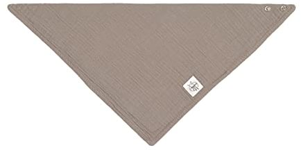 LÄSSIG Baby Kinder Muslin GOTS zertifiziert Mull Dreieckstuch Lätzchen Baumwolle Druckknopf doppellagig/Bandana taupe