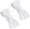 VSUDO 130 cm Cordones Blanco Ovalados para Zapatillas, Cordones Zapatillas Blanco de Baloncesto, Oval White Shoe Laces, Cordones de Zapatos Blanco para Hombre o Mujer (2 Pares-Blanco-130cm)