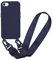 MBSLFY Case Compatible with iPhone 6/6S/7/8/iPhone SE 2022/SE 2020, Liquid Silicone Protective Phone Case with Strap Adjustable Neck Cord Necklace Soft Cover for iPhone 6/6S/7/8, Navy blue