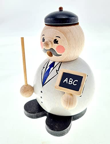 Rudolphs Schatzkiste Räuchermann Lehrer mit Zeigestock BxHxT 8,5x12x8,5cm NEU Rauchen Rauchfigur Rauchmann Räucherfigur Räucherkerze Smoker Kerze Figur Mann Holz Seiffen Erzgebirge Holz Schnee