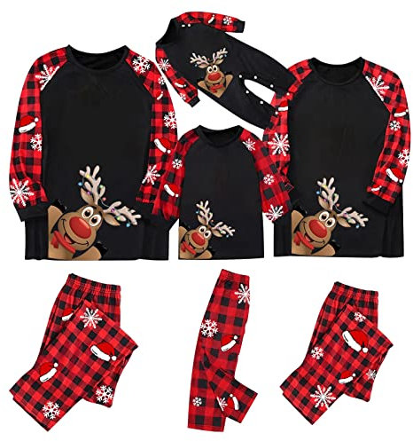Kobilee Pigiama Natale Famiglia Pile Due Pezzi Caldo Comode Pigiama Famiglia Coordinati Grinch Curvy Cotone Pigiama Natalizio Manica Lunghe Invernale Pigiama Natale Famiglia per Uomo Donna Bambino