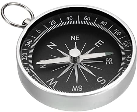PATIKIL Tasche Kompass Navigation Kompass mit Schlüsselring für Draußen Wandern Weiß