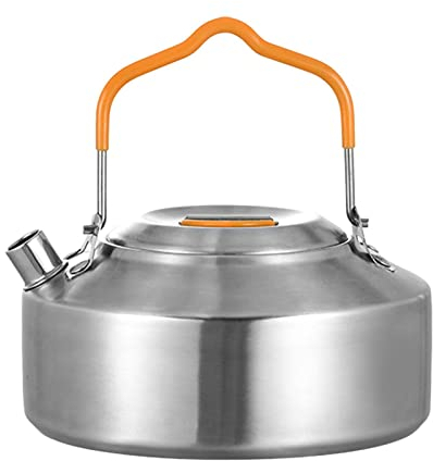 Camping Teapot | 1L Stainless Outdoor Kettle,Portable Anti-Rust Camping Pot Tea Kettle Compact Lightweight Coffee Pot for Home