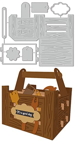 GLOBLELAND 3D Toolbox Cutting Dies Metal Frame Die Cuts Embossing Stencils Template for Paper Card Making Decoration DIY Scrapbooking Album Craft Decor