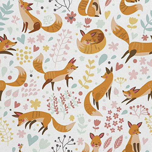 HEKO PANELS Stoff Oxford Wasserdichte Meterware Canvas-Stoff Polyester Stoff Zum Nähen Nähstoffe Dekostoffe Wasserabweisend Blickdicht Füchse 1 Meter 155 x 100 cm