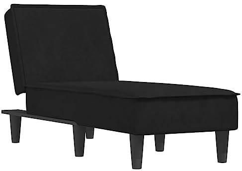 vidaXL Chaiselongue, Sofa in 3 Positionen zum Sitzen Entspannen Schlafen Verstellbar, Couch in Eleganter Optik, Liege Schlafsofa Loungesofa Liegesofa, Schwarz Samt