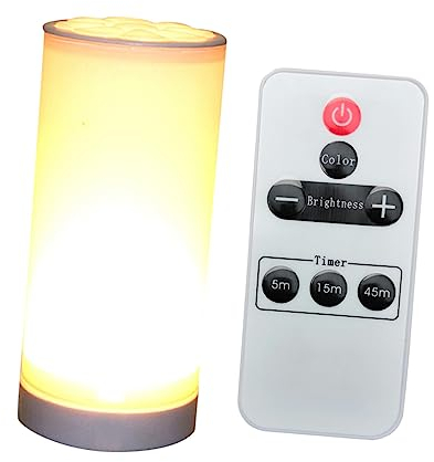Toyvian Nachttischlampe Mit Fernbedienung Variabler Lichtmodus Helligkeitsstufen Zeitabschaltfunktion Farben Für Schlafzimmer Und Kinderzimmer Weiß
