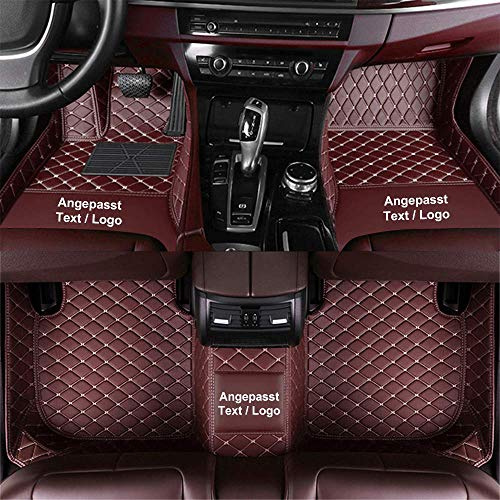 Anpassen Fußmatten für MG ZS HS MG4 MG5,PU-Leder Allwetter rutschfeste wasserdichte Auto Fussmatten Set (Kaffee)