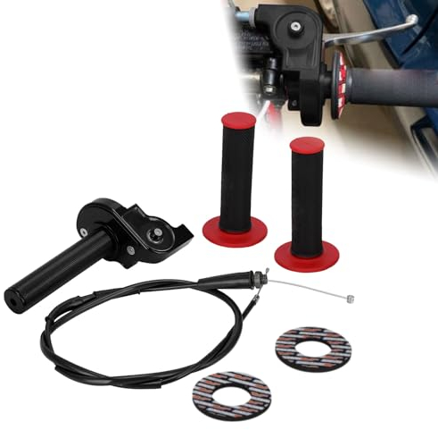 Gruppo acceleratore per moto, manopole da 22 mm, cavo acceleratore 50 cc, 110, 125, 150, 200, 250 cc, colore: nero