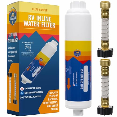 Clean Camper - RV-Inline-Ultra-Premium-Wasserfilter, zertifizierte Aktivkohle-Filtration, filtert Blei, Chlor, Sedimente und mehr heraus, erleben Sie sauberes Wasser in Ihrem Wohnmobil, 1 Stück