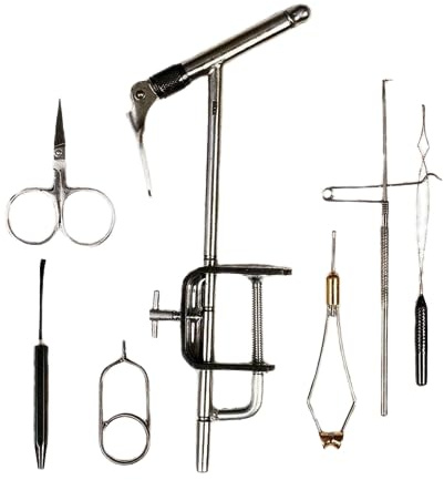 blntackle76 flugbindningsverktygsset, inklusive spolbehandling sax hackle hårklämma flugfiske flugfiske bindningsverktyg set för att flyga