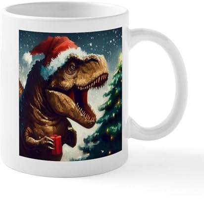 CafePress Christmas T Rex 1 Mugs 11 oz (325 ml) Ceramic Coffee Mug