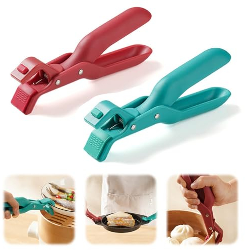 2 Stück Schüssel Gripper Clip, Anti Hot Retriever Zange Schüssel Gripper Werkzeug, Anti-hot Schüssel Clip, Anti Hot Clamp Greifer mit Rutschfestem Silikongriff, zum Heben Heißer Schalen Schüssel Topf