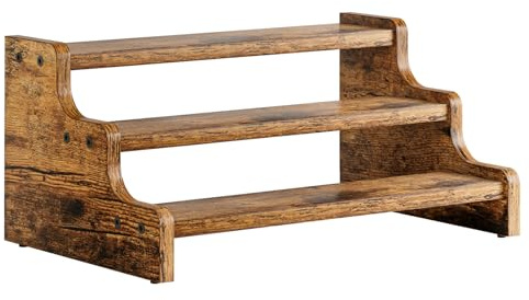 KLM Étagère à épices à 3 niveaux, étagère en bois de 35 cm, support de rangement à épices, garde-manger, armoire pour bouteilles d'épices, pots, assaisonnements, fournitures de pâtisserie,