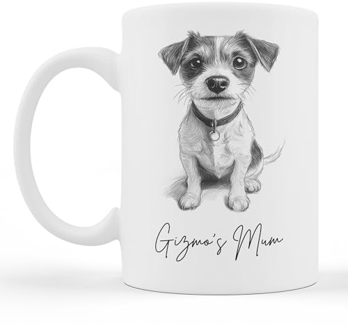 Jack Russell Gift Mug - Jack Russell Dog Mum Mug - Dog Dad Mug - Gifts for Jack Russell Owners - Jack Russel Sketch Dog Mug - Beautiful Sketch Dog Owner Gift - Jack Russell Mum Gifts (Design 5)