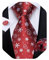 DiBanGu Mens Weihnachten Krawatte Set Lustige festliche Krawatte Gewebte Pocket Square Manschettenknöpfe Set mit Geschenkbox, Weiß Schneeflocke und Rot