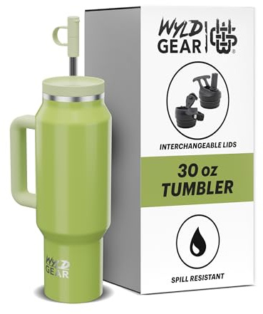 Wyld Gear - Wyld Syde Travel Tumbler 30 oz (900 ml), Citrus | Heiß & Kalt | Isolierflasche mit bruchfestem Strohhalm | geeignet für Getränkehalter | auslaufsichere Thermosflasche | BPA-frei