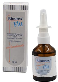 STEWART ITALIA - RINOREX FLU SPRAY NASALE 50ML CON BICARBONATO - Soluzione Salina Ipertonica al 3%, Con Nac