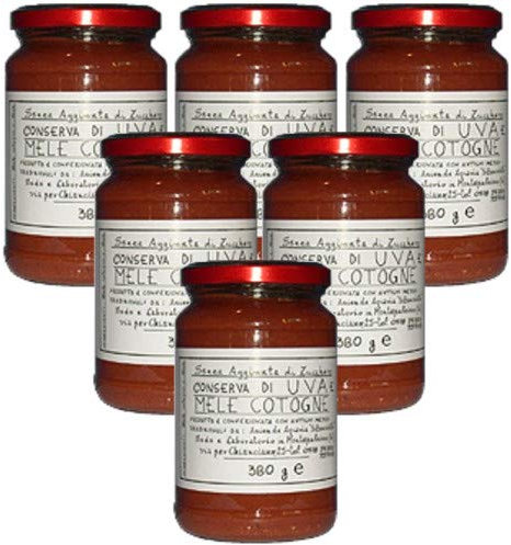 Conservas de uvas y membrillo sin azúcar, 380 g, 6 tarros fabricados por Azienda Agricola Montepulciano