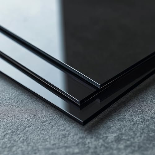 PLEXIGLAS Zuschnitt schwarz, Acrylglas, polierte Kanten, Bauglas Scheibe, Kunststoffplatte, Zuschnitte in verschiedenen Größen und Farben, Stärken 2.0-25.0 mm - Made in Germany - 300 x 400 x 5 mm