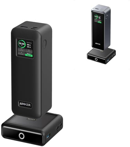 Schutzhülle für Anker Prime 27.650 mAh Powerbank (250 W) und 100 W Ladestation, NOUKAJU Silikon-Schutzhülle, sturzsicher, kratzfest, Schutzhülle für Anker Prime Powerbank 27.650 mAh (Schwarz)