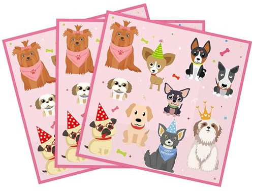DazzJoy 20 Stück Hunde Geburtstag Deko Servietten, 33 x 33 cm Hund Tiere Drucke Servietten, Hunde Tiere Papierservietten Tischdeko für Haustier Party, Kindergeburtstag Deko Mädchen Junge, Babyparty