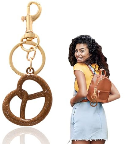 NOPKESV Brezel Oktoberfest Gebäck Teig Schlüsselanhänger Anhänger braun,Schlüsselanhänger, Anhänger für Handtaschen,Ideen für Muttertag und Geburtstag