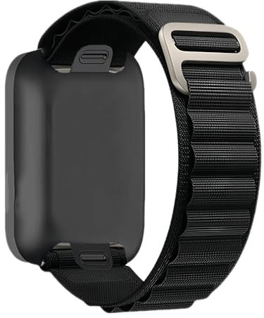 Nylon Loop Band Compatible with Apple Watch Ultra3/2/1 SE3/2/1 Series11/10/9/8/7/6/5/4/3/2/1 – Verstellbares, leichtes, atmungsaktives G-Hook-Outdoor-Armband für 38/40/41/42/44/45/46/49mm, Black