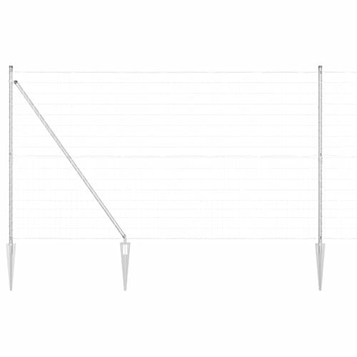 vidaXL Euro-Zaun mit 7 Dorn-Ankern 1,5x10 m Verzinkter Stahl