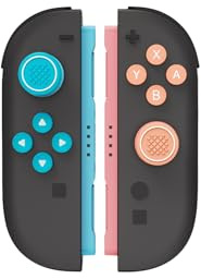 toergy For Switch 2 NS2 JoyCon Silicone Button Caps Set - Colorful Anti-Dust Joystick Covers, Non-Slip Grip, Easy Install (ABXY/D-Pad/Thumb Stick),Blue/Orange