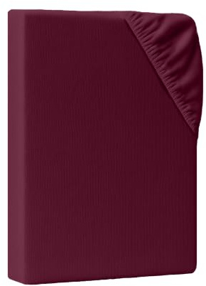 AM Qualitätsmatratzen Premium Spannbettlaken 280x200 Familienbett in Bordeaux - Made in Germany - Oeko TEX zertifiziertes Spannbettlaken für Familienbett Baumwolle (200gsm) - 30 cm hoch - Jersey