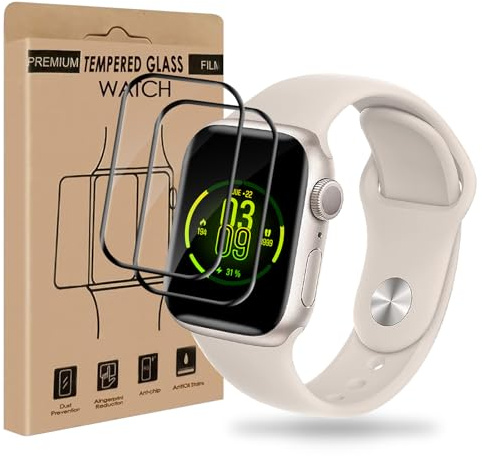 Cable Leader 2 Stück Schutzfolie für Panzerglas für Apple Watch Series 7/8/9 45mm, HD-Klar Anti-Öl Apple Watch 45mm Displayschutzfolie, Kratzfest Stoßfänger Dauerhaft Apple Watch 9 45mm Folie