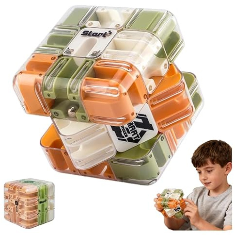 DONGTATA Large-Labyrinth 3D Puzzles Maze-Cube Kugellabyrinth Würfel Denkspiel Interaktives Labyrinth Lernspiel für Jugendliche und Erwachsene Geschenk für Konzentration und Logiktraining