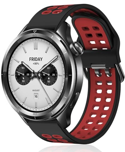 KeeFos 22mm Armband Kompatibel mit Xiaomi Watch S5 46mm/5/S4/S3/S1 Pro/2/2 Pro/Redmi Watch 5 Active/5 Lite, Silikon Uhrenarmband für Herren Damen, Weich Sport Ersatzarmband