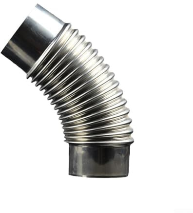 Stainless Steel 45 Degree Elbow Chimney Pipe Insert, for Wood Burning Stove, Outdoor Fireplace, Camping Stove(80mm)