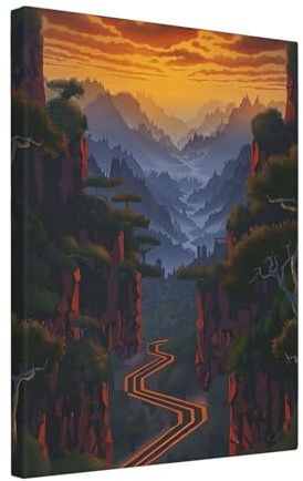 YKLJG Shining Overlook bedruckte Wandkunst, Leinwanddrucke, 40 x 50 cm, Holzrahmen, Gemälde, Kunstwerk für Schlafzimmer, Küche, Zuhause, Büro