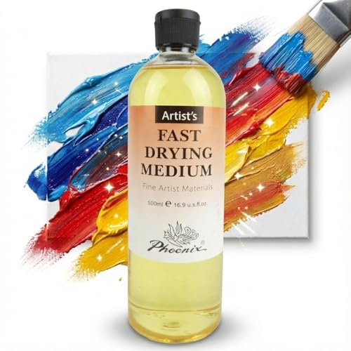 Generisch Malmittel für Ölfarben 500 ml Phoenix – Trocknungsbeschleuniger & Verdünner – Geruchlos, Ungiftig & Schnelltrocknend – Professionelles Medium für Ölmalerei (500 ml)