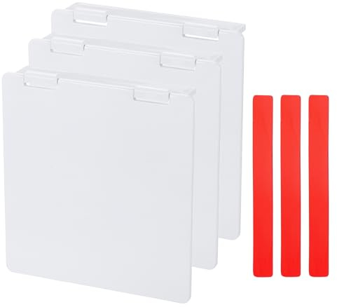 sourcing map 3Pcs Central AC Thermostat Cover Panel (87mm x 91mm) Wired Controller Panel Protection Cover Air Conditioner Thermostat Switch Protector for Home Office, White