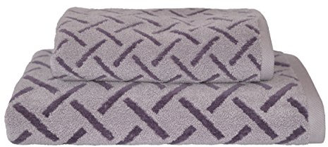 Dyckhoff Soft Velours Handtuch-Set, Baumwolle, Amethyst, 100 x 50 cm, 2-Einheiten