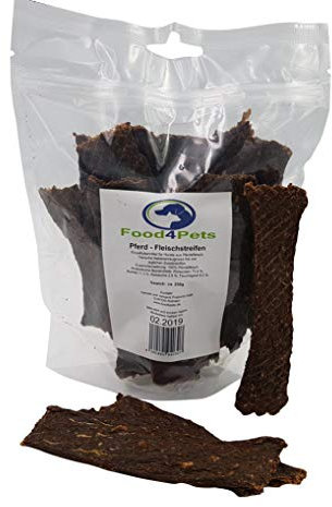 Food4Pets Fleischstreifen Hundeleckerli aus Pferdefleisch 250g – leckere Kaustreifen für Hunde