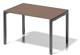 BISLEY Cito Schreibtisch, 650-850 mm höheneinstellbares U-Gestell, Metall, Wn334 Dekor Nußbaum, Gestell Anthrazitgrau, 80 x 120 x 85 cm