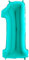 Ballonim Zahlenballon 0-9 100 cm Tiffany blau türkis Mint Luftballon Zahlen Helium Luftballons XXL (Zahl 1)