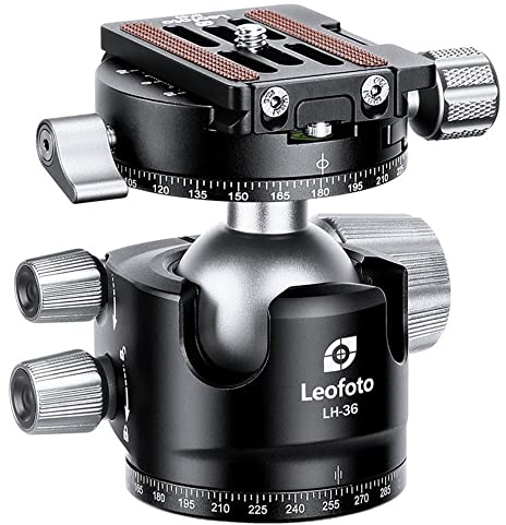 Leofoto Stativ-Kugelkopf LH-36R, Dual-Panoramafunktion + Schnellwechselplatte NP-50