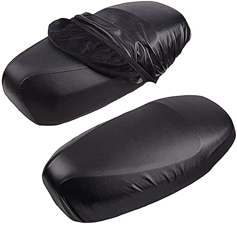 AMJKEJI 2 Stück Motorrad Sitzbezug Wasserdicht Universal Regen Staub Sonnenschutz Motorrad Sitzbezug für alle Arten von Motorrädern und Roller Schwarz